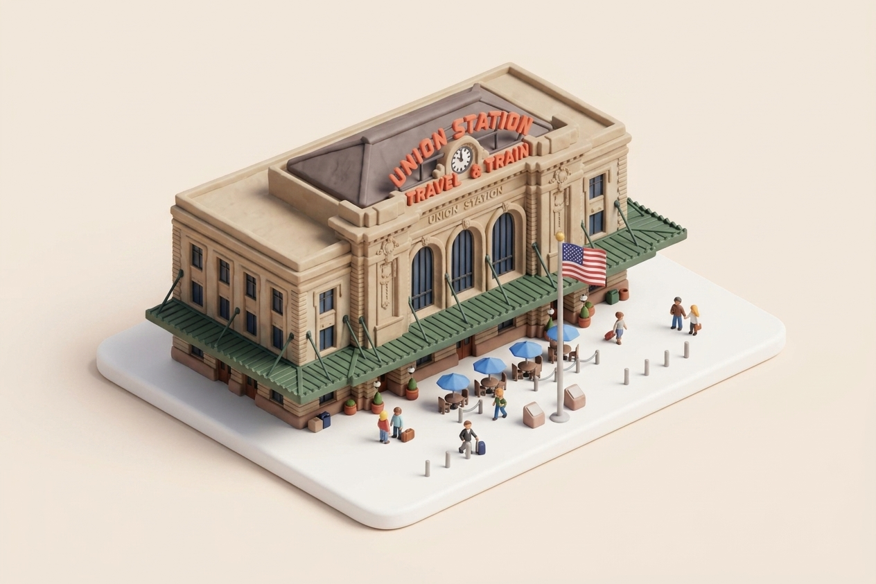 matte print of Denver Union Station
