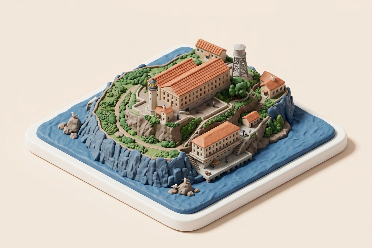matte print of Alcatraz