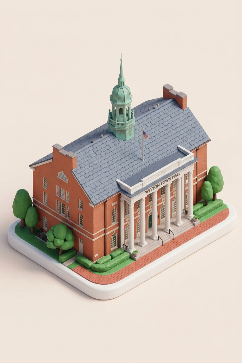matte print of Weston Town Hall