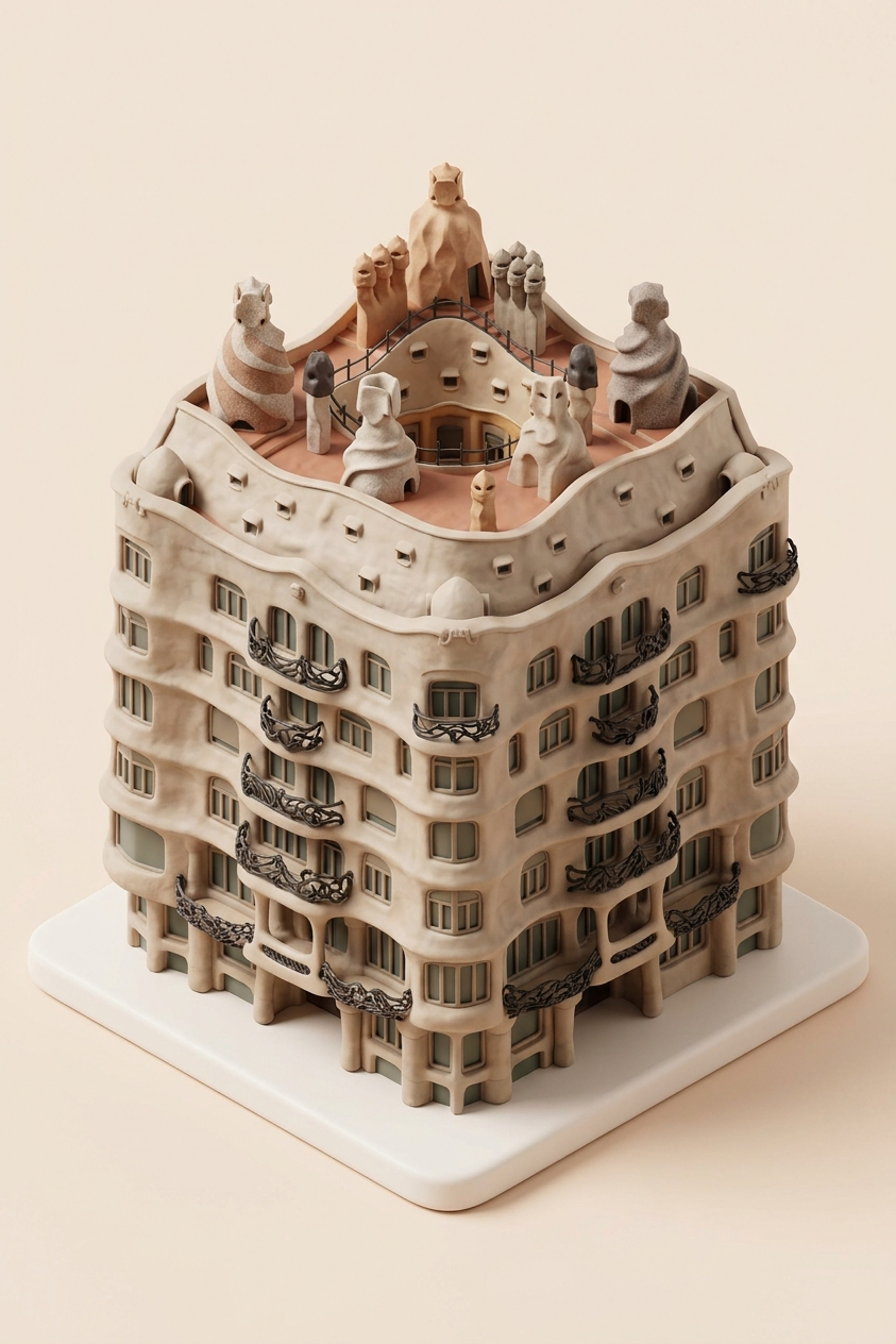 matte print of Casa Milà