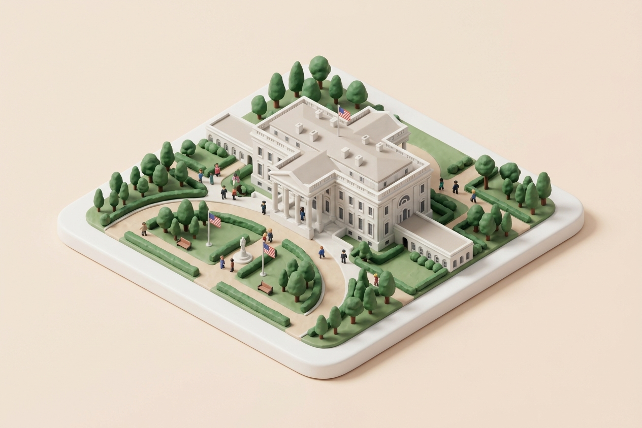matte print of The White House