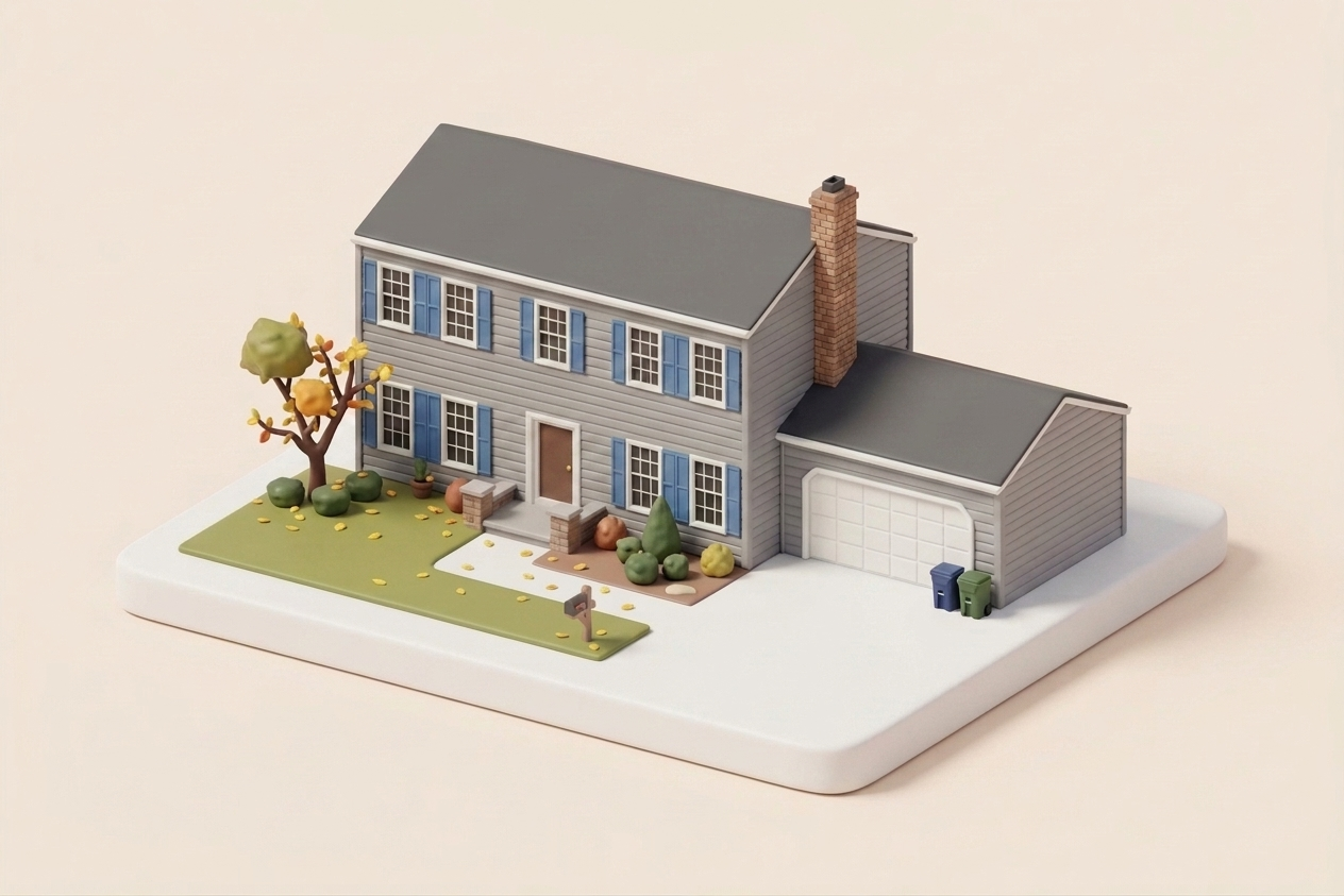 matte print of Suburban House