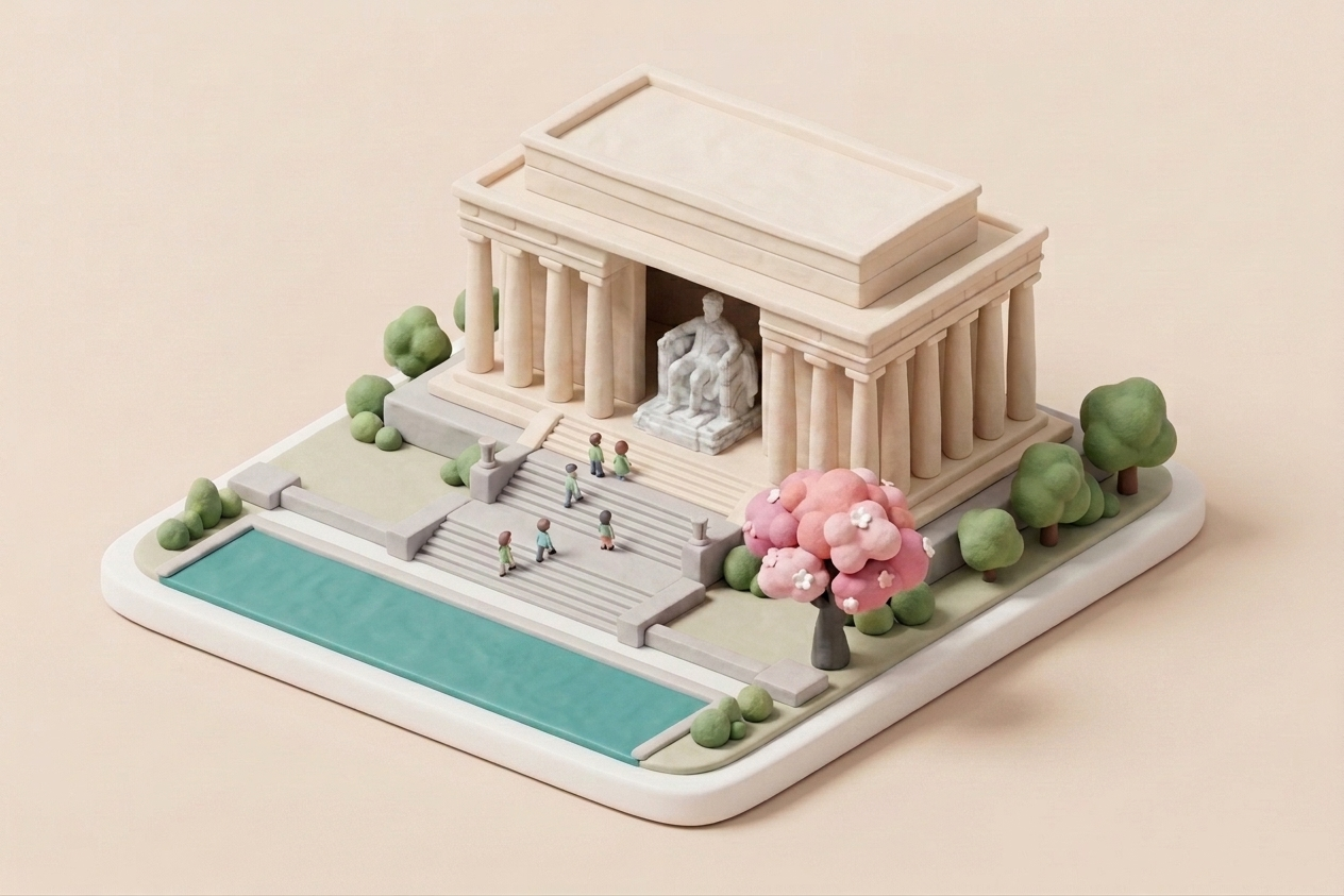 matte print of Lincoln Memorial