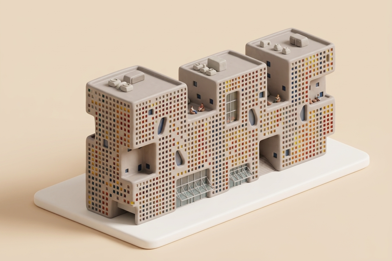 matte print of Simmons Hall at MIT
