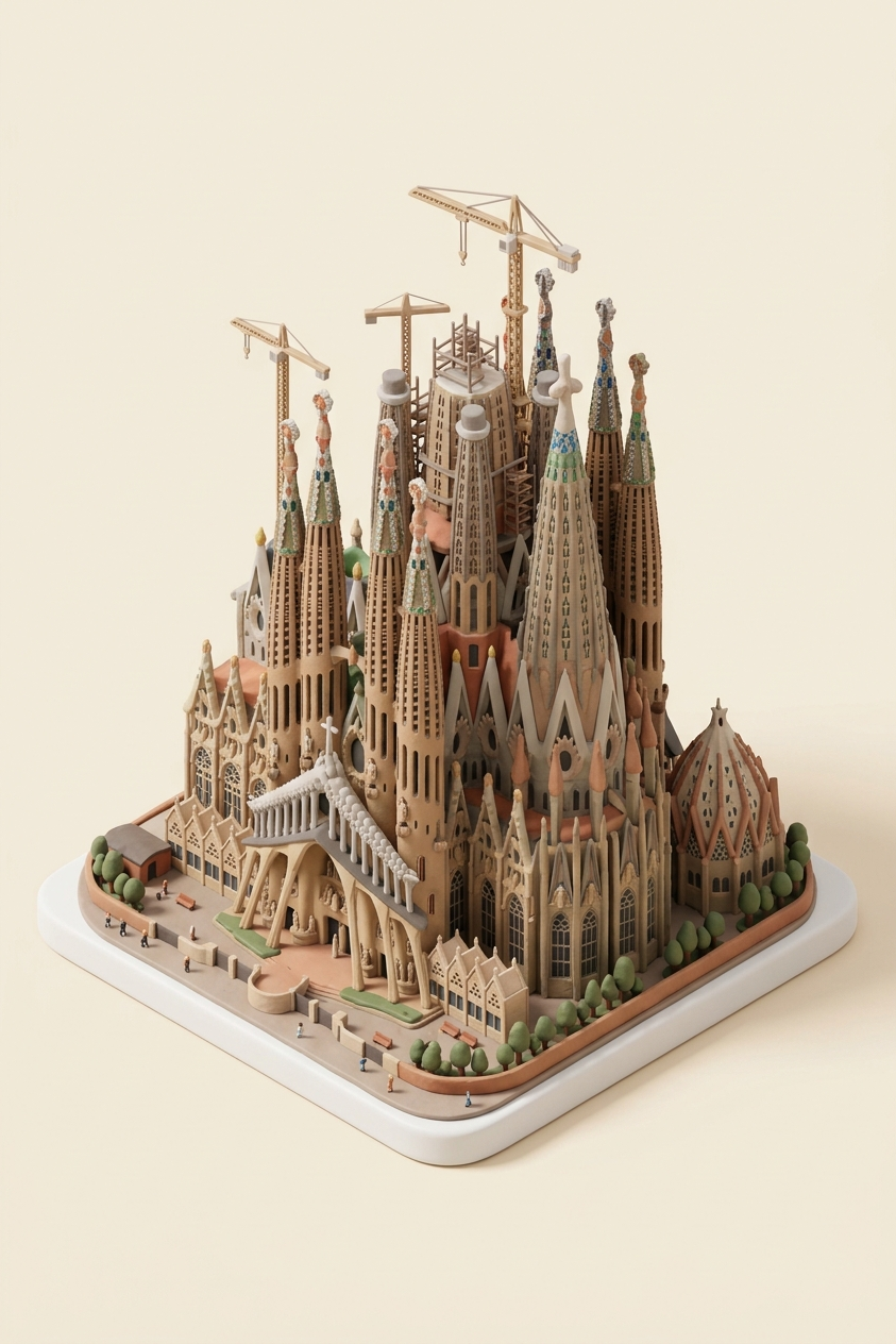 matte print of Sagrada Familia